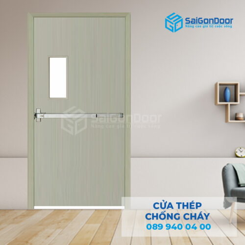 Cửa Thép Chống Cháy P1G1 xam thanh thoat hiem-SGD