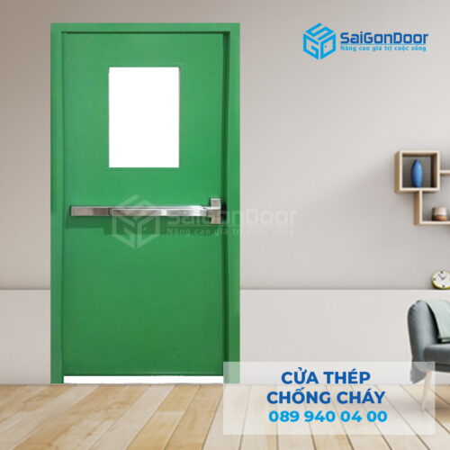 Cửa Thép Chống Cháy P1G1 xanh-SGD
